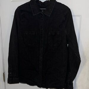 Brooke Shields Black Denim Long-Sleeve Shirt 12
